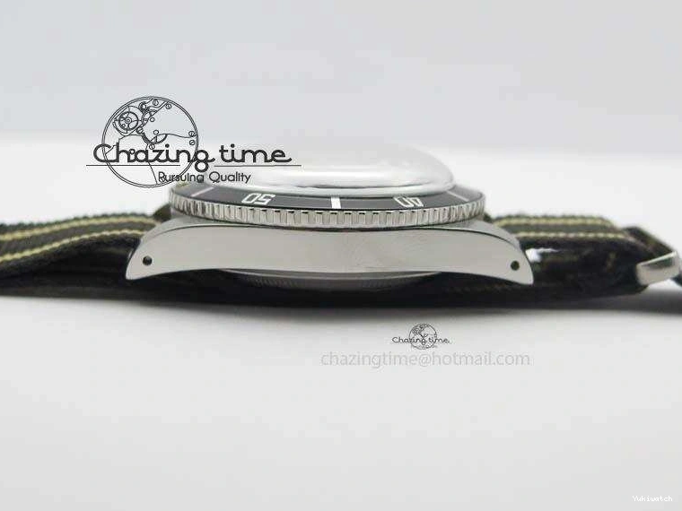 Strap SS Vintage On Dial Black A2836 Date Nylon No 1680 Submariner 0403
